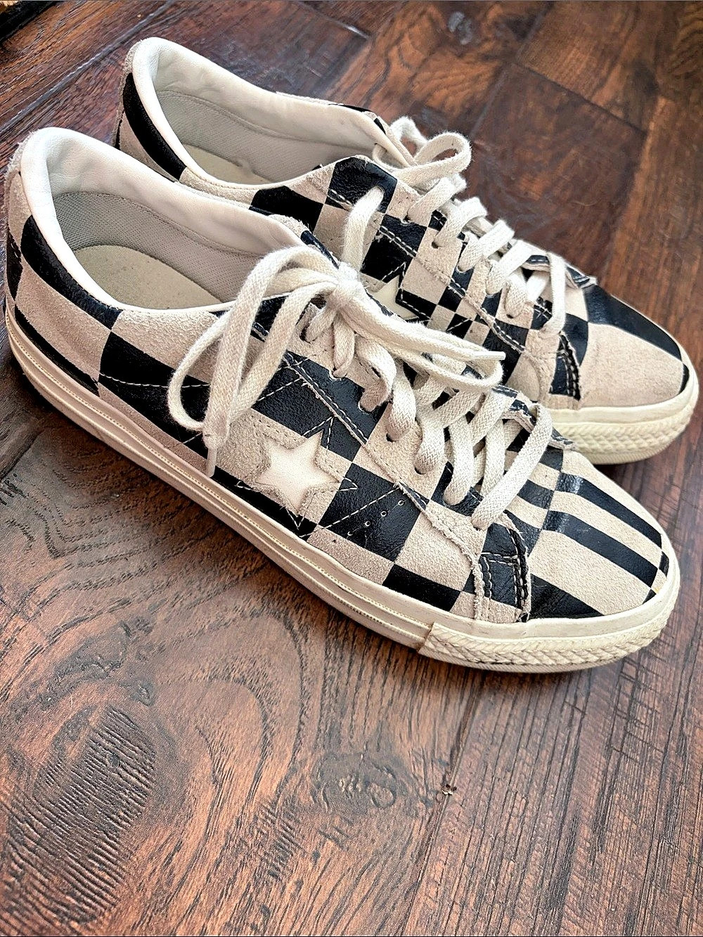 Converse Chuck Taylor All Star Checkered Sneakers Black & White US 8.5